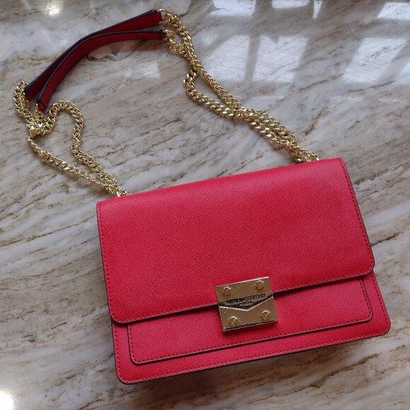 New, Red, Karl Lagerfeld, Paris Collection, Purse/Bag/Crossbody/Shoulder/Handbag - Picture 1 of 8